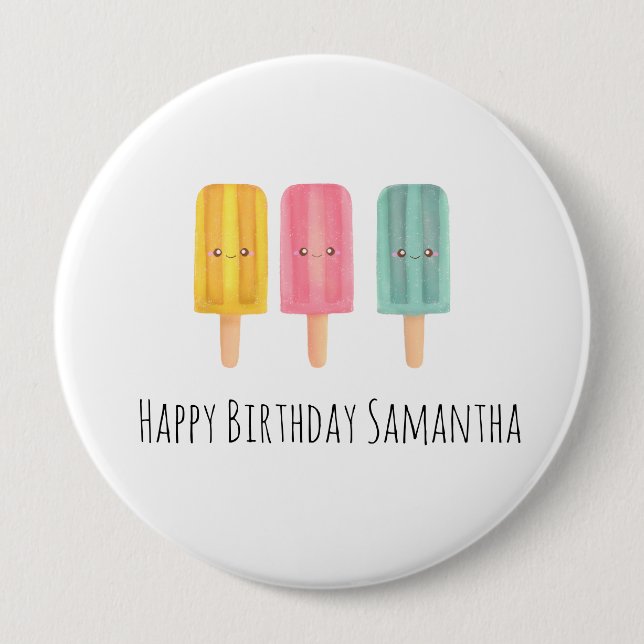 Summer Ice Cream Sticks Button (Front)