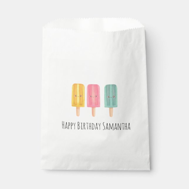 Summer Ice Cream Sticks Favor Bag (Front)