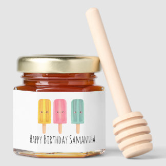 Summer Ice Cream Sticks Honey Jar Favors