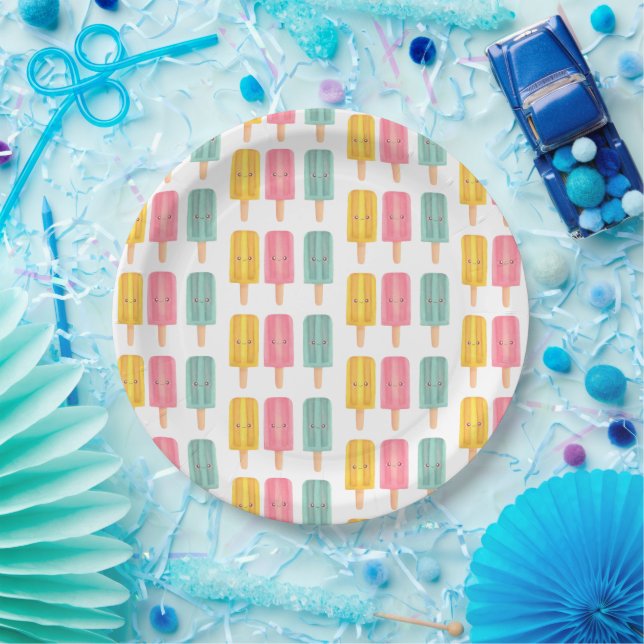 Summer Ice Cream Sticks Paper Plates (Party)