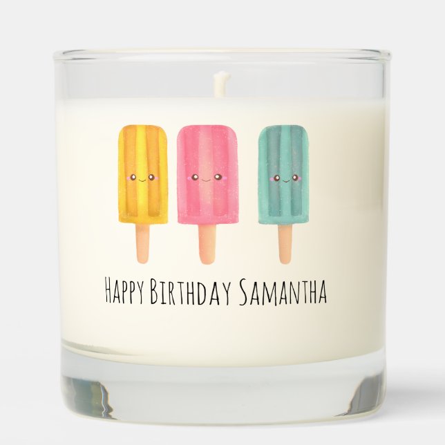 Summer Ice Cream Sticks Scented Candle (Front)
