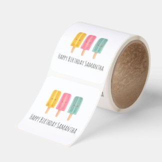 Summer Ice Cream Sticks Square Sticker