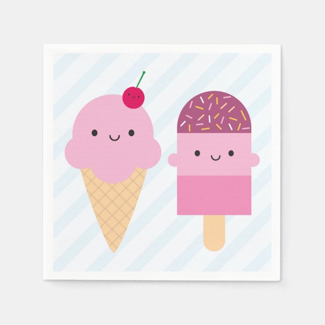 Summer Ice Cream Treats Napkins (Front)