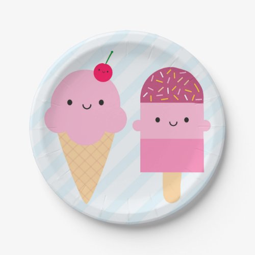 Summer Ice Cream Treats Paper Plates