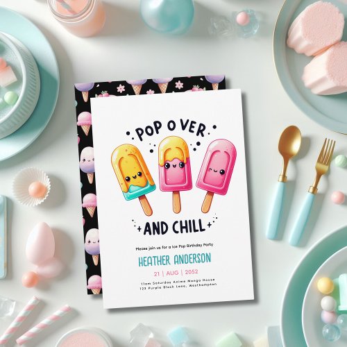 Summer Ice Pop Popsicle Ice Cream Birthday Kids Invitation