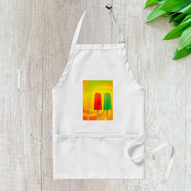 Summer Ice Pops Trio Bright Popsicles Adult Apron (Creator Uploaded)