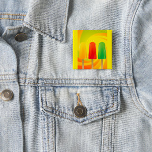 Summer Ice Pops Trio Bright Popsicles Button