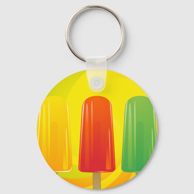 Summer Ice Pops Trio Bright Popsicles Keychain (Front)