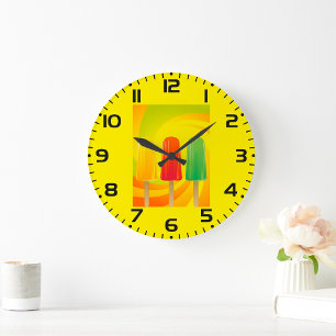 Summer Ice Pops Trio Bright Popsicles Large Clock