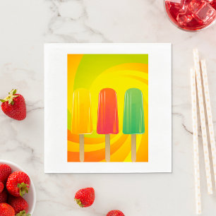 Summer Ice Pops Trio Bright Popsicles Napkins