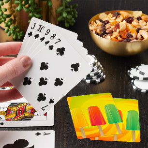Summer Ice Pops Trio Bright Popsicles Poker Cards