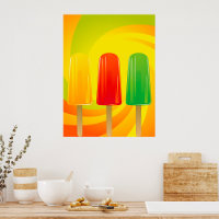 Summer Ice Pops Trio Bright Popsicles