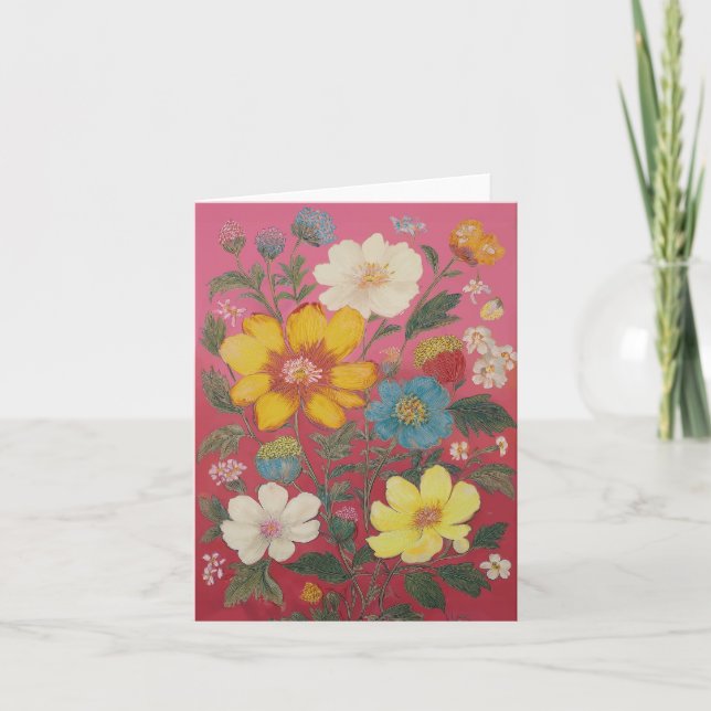 Summer In Bloom Stationery Thank You Card (Front)