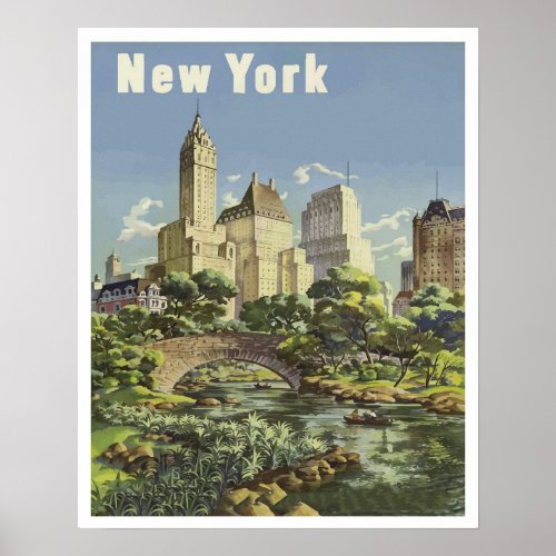Summer In Central Park New York Poster
