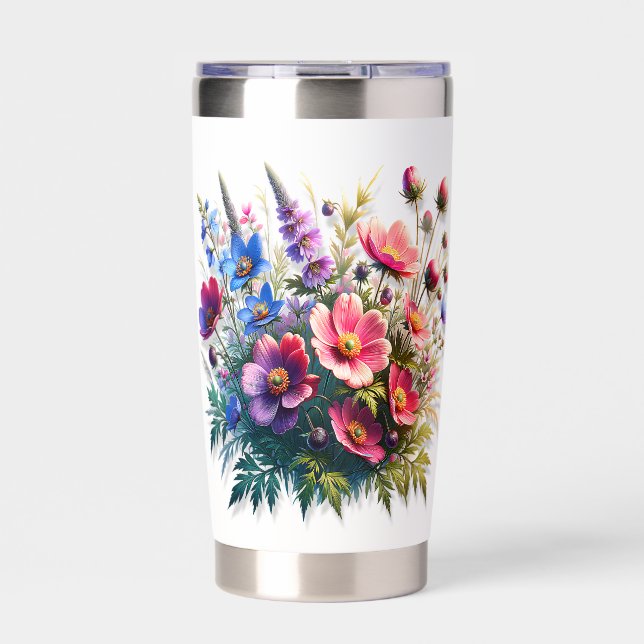 Summer In Full Bloom Floral Insulated Tumbler (Front)