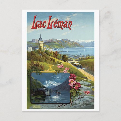Summer in Geneva lake Switzerland Postcard