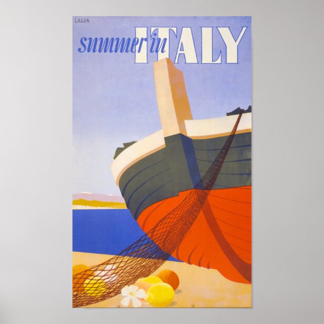 Summer in Italy Vintage Poster Restored (Front)