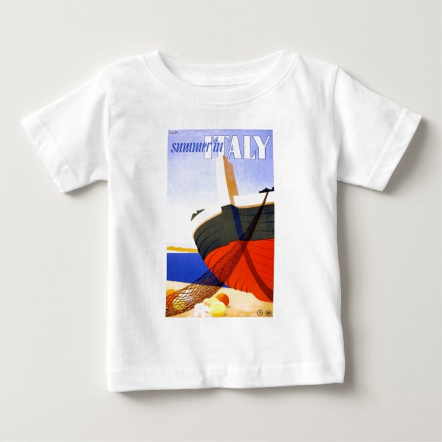 Summer in Italy Vintage Travel Baby T-Shirt (Front)