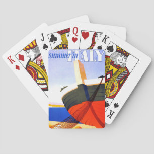 Summer in Italy Vintage Travel Poker Cards
