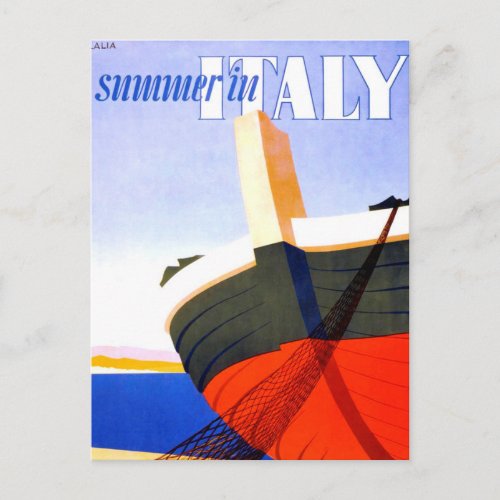 Summer in Italy Vintage Travel Postcard