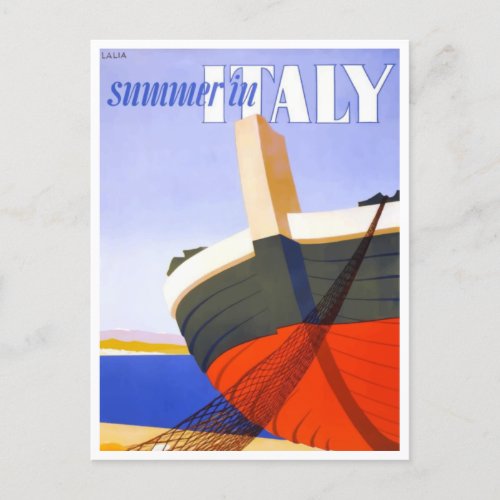 Summer in Italy Vintage Travel Postcard