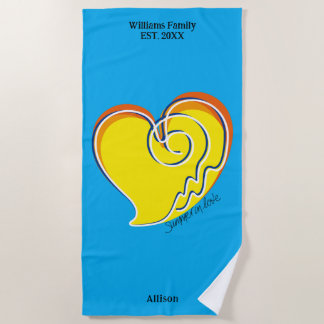 Summer in Love -Beach or Lake House-Personalized  Beach Towel