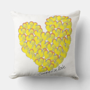 Summer in Love - Sun & Beach Hearts Outdoor Pillow
