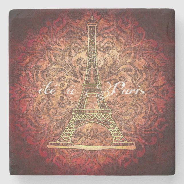 Summer in Paris stone coaster (Front)