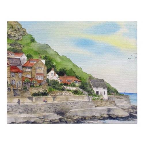 Summer in Runswick Bay England Farida Greenfield Faux Canvas Print