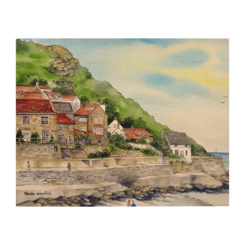 Summer in Runswick Bay England Farida Greenfield Wood Wall Art