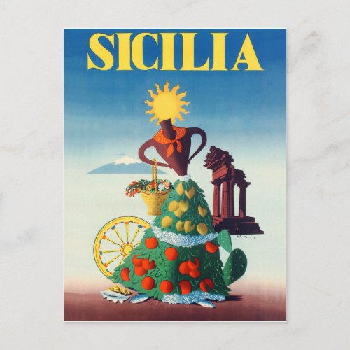 Summer in Sicily Italy Postcard