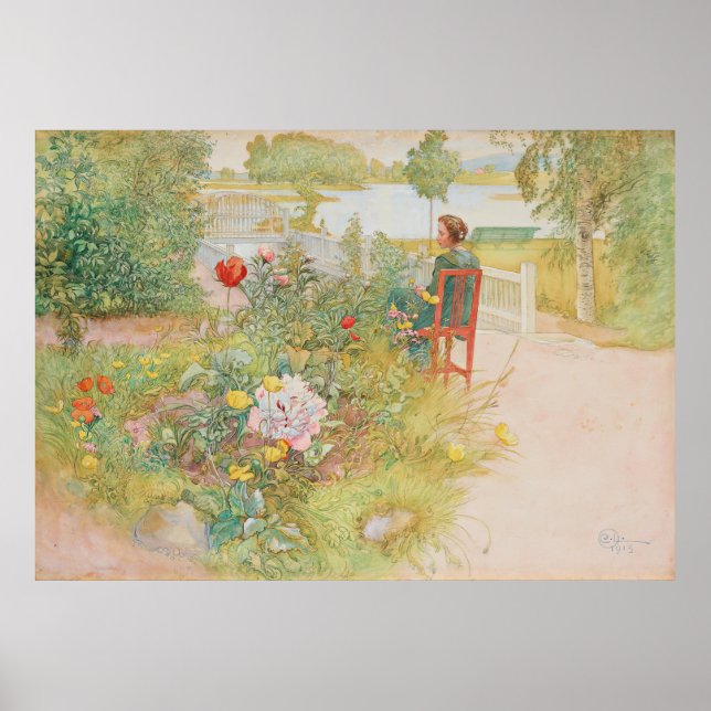 Summer in Sundborn by Carl Larsson Poster (Front)