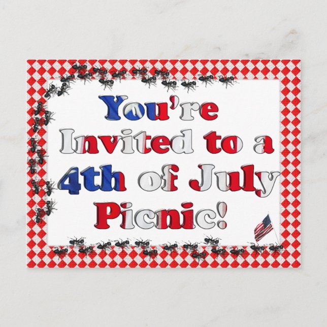 Summer Invitation for 4th of July BBQ (Front)