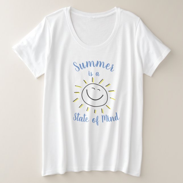 Summer is a State of Mind Quote Sunshine Plus Size T-Shirt (Design Front)