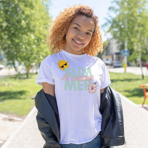 Summer is coming blue typography pink wildflower T-Shirt