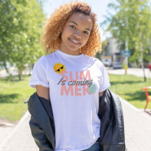 Summer is coming pink and grey typography and leaf