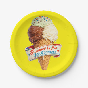 Summer is for Ice Cream Paper Plates