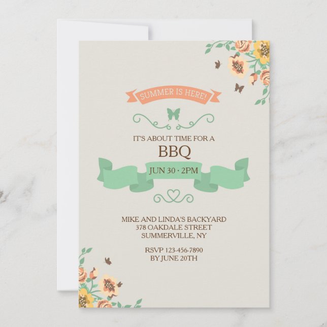 Summer Is Here Invitation (Front)