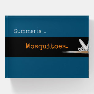SUMMER IS MOSQUITOES Fun Cute Mosquito Drawing Paperweight