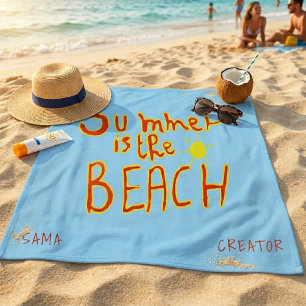 Summer Is The Beach Custom Beach Towel