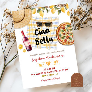 Summer Italian Ciao Bella Bridal Shower Invitation