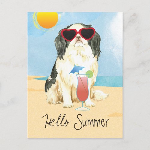 Summer Japanese Chin Postcard