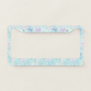Summer Jellyfish Coastal Pattern License Plate Frame