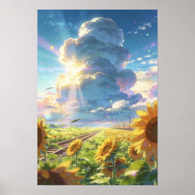 Summer Journey Sunflowers and the Sky Express Poster (Front)