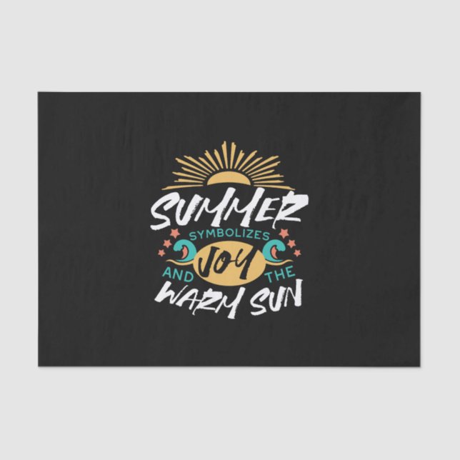 Summer Joy - Warm Sun & Happiness Quote Tissue Paper (Front)