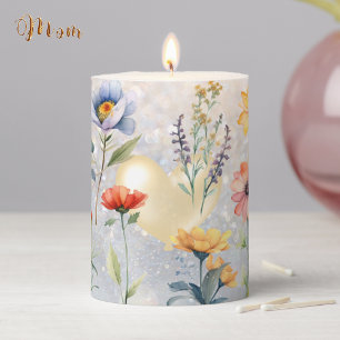Summer Joy Wildflowers Pillar Candle