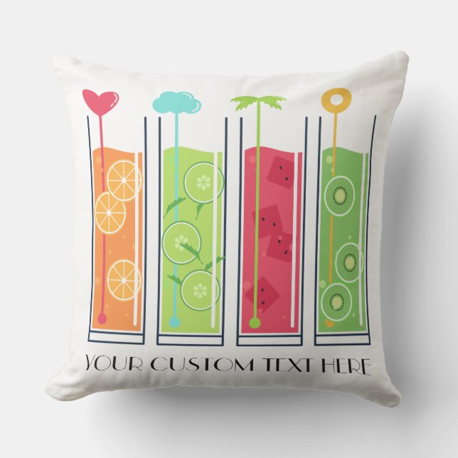 Summer Juices custom text throw pillows (Front)