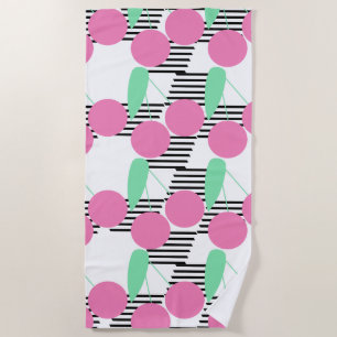 Summer Jumbo Cherries and Stripes Beach Towel