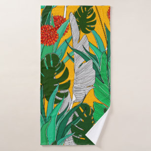 Summer jungle pattern with bright colors. Jungle s Bath Towel