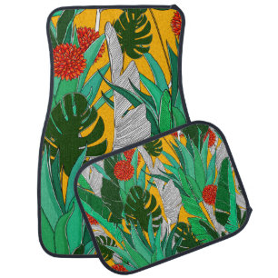 Summer jungle pattern with bright colors. Jungle s Car Floor Mat